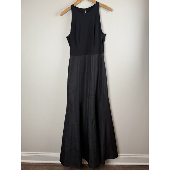 Alfred Sung Black JERSEY BODICE MIKADO Full Length Gown Dress Sz 8 D737 - Picture 1 of 12